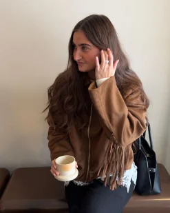 Amy faux suede fringe jacket