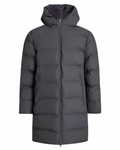 Coated long puffer jacket