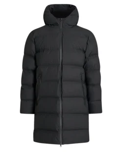 Coated long puffer jacket