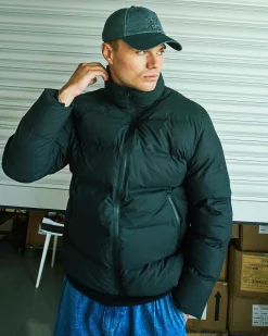 Coated puffer jacket