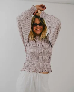 Delyse Check Blouse