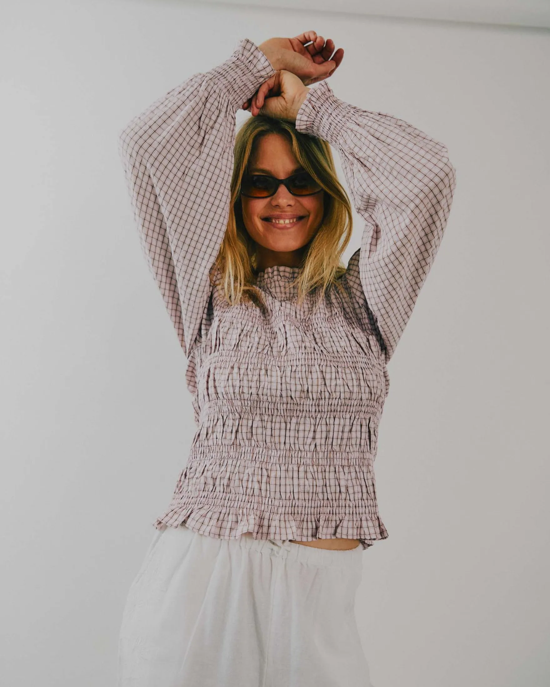 Delyse Check Blouse