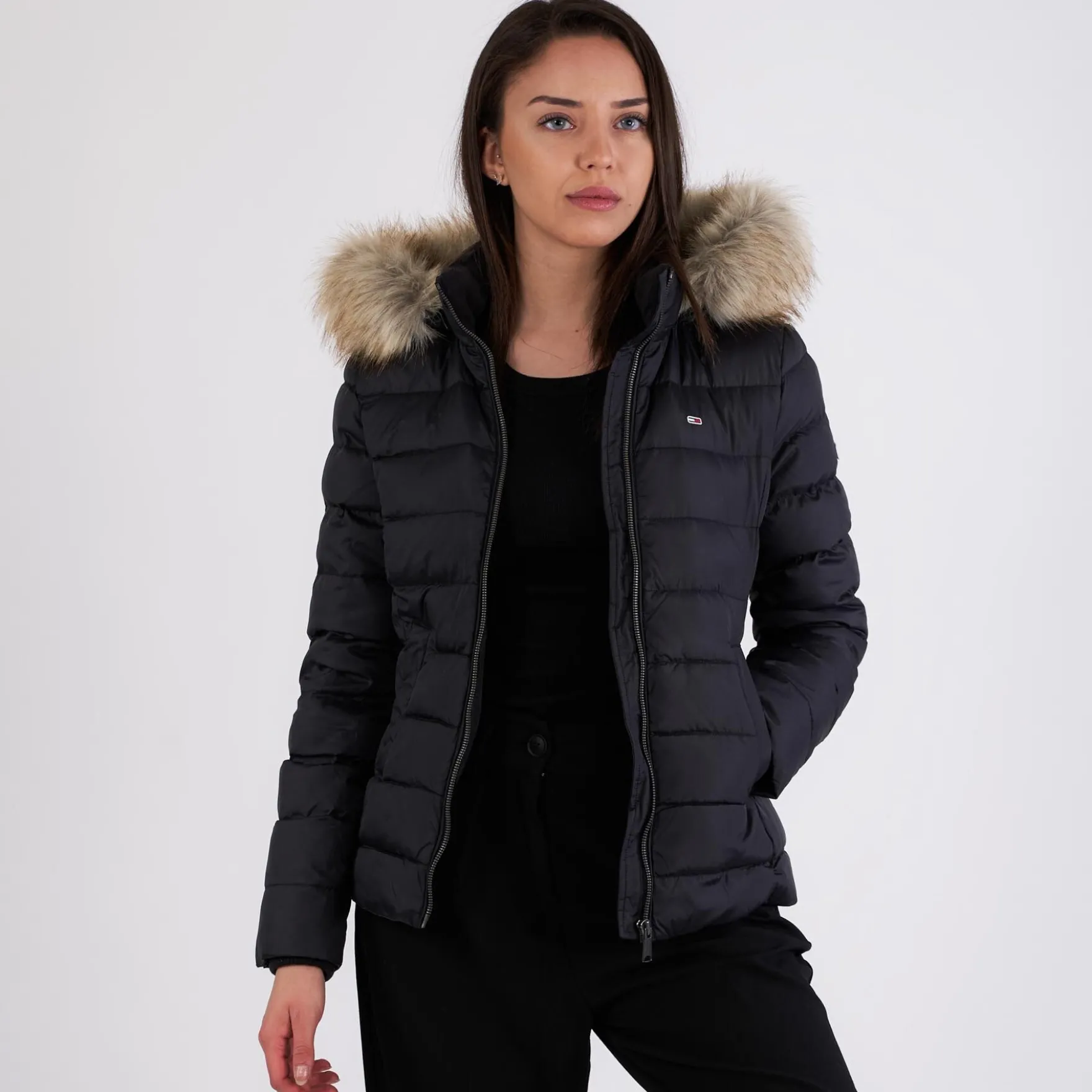 Hooded down jacket