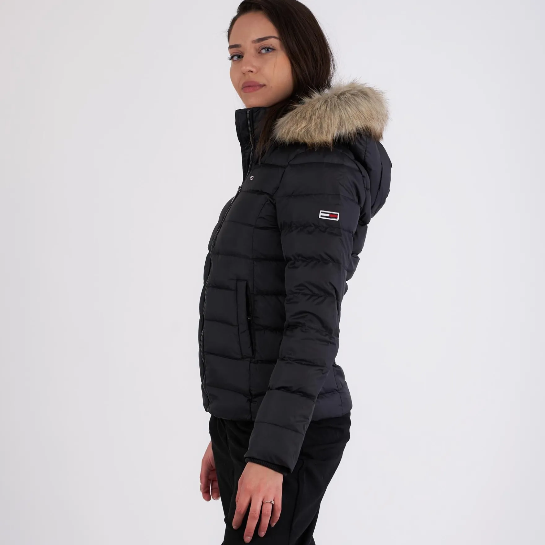 Hooded down jacket