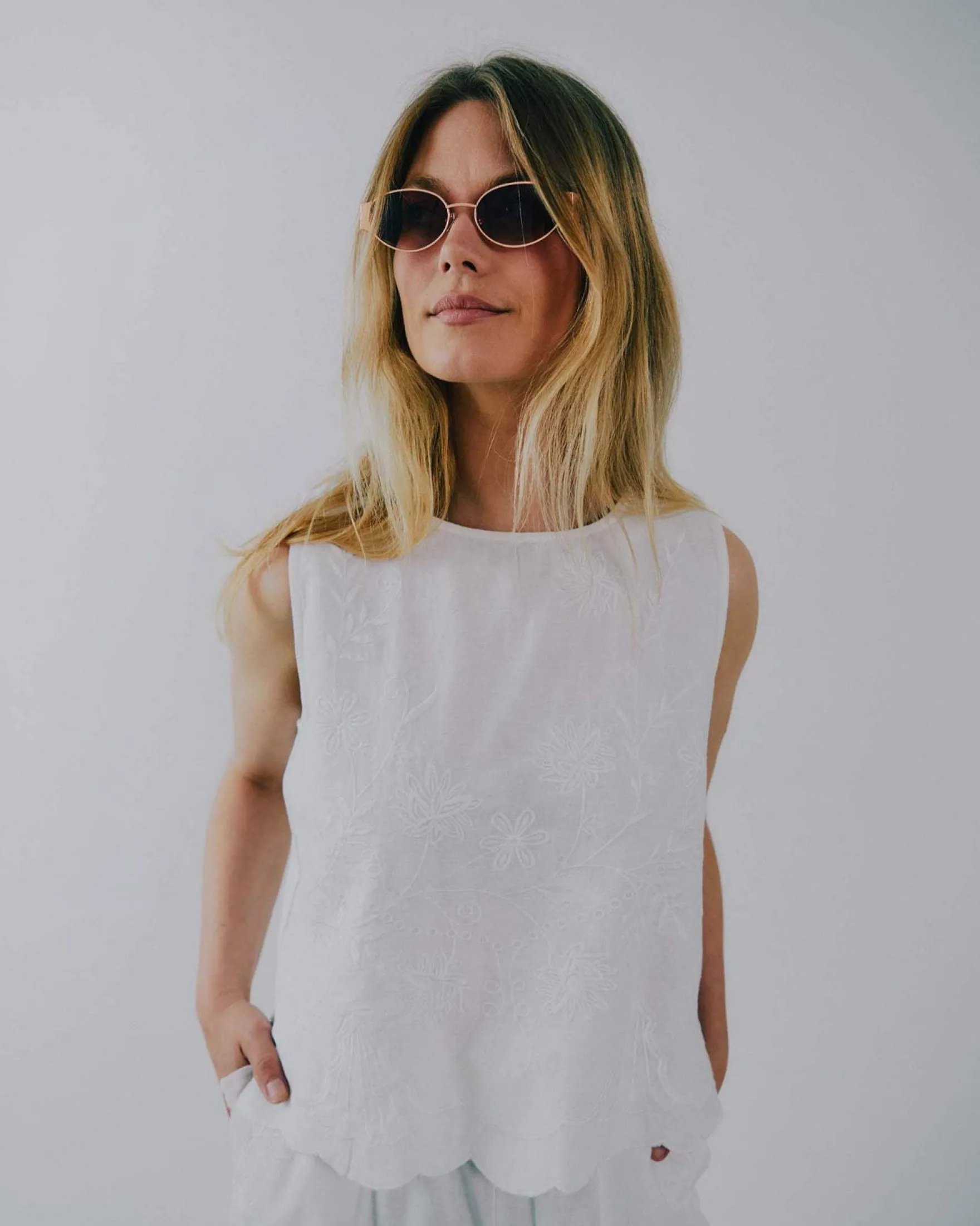Jocely embroidery top
