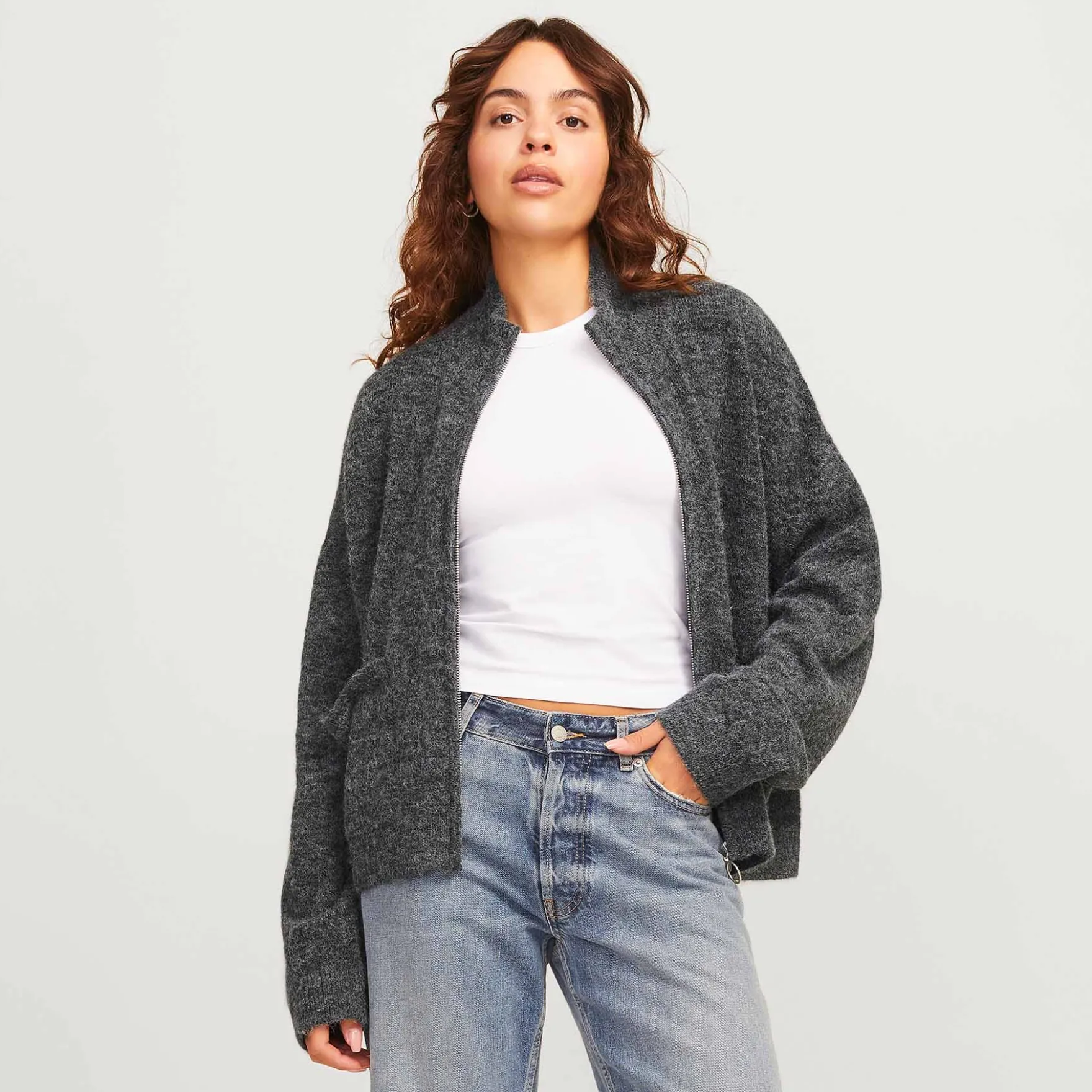 Jxevi zip cardigan knit