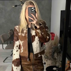 Jxhannah cow leather skirt