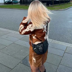 Jxhannah cow leather skirt