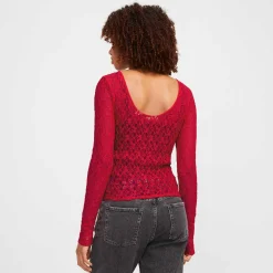 Jxleah lace ls deep back top