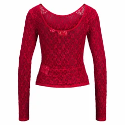 Jxleah lace ls deep back top