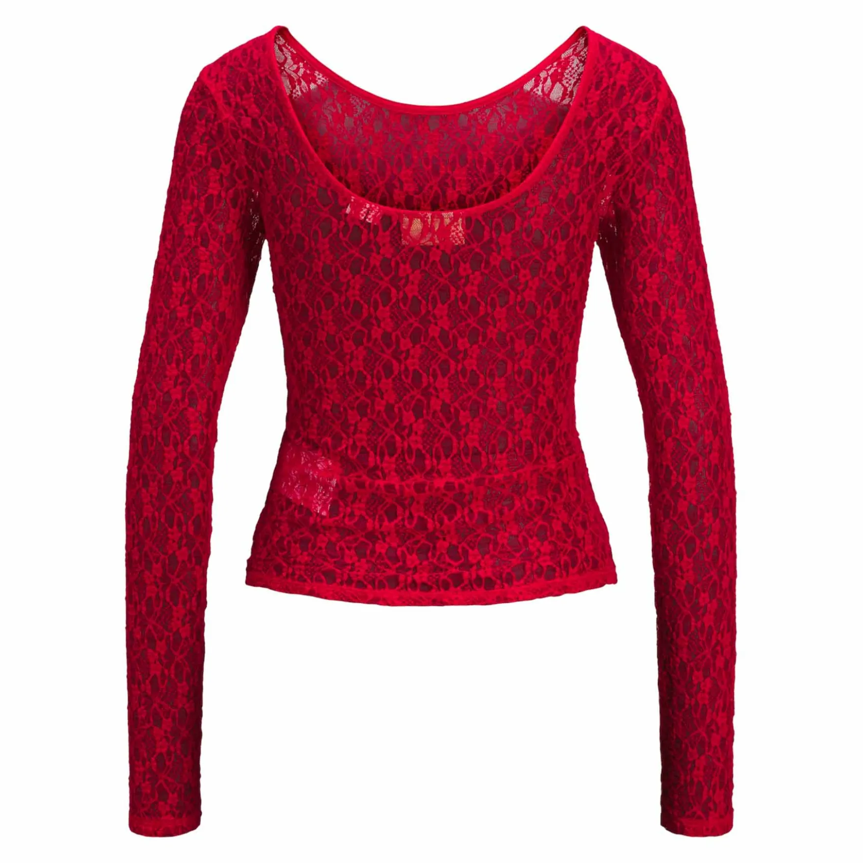 Jxleah lace ls deep back top