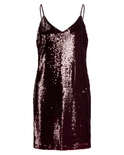 JXSIA SEQUIN SL V-NECK DRESS