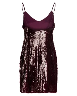 JXSIA SEQUIN SL V-NECK DRESS