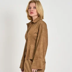 Leia faux suede shirt
