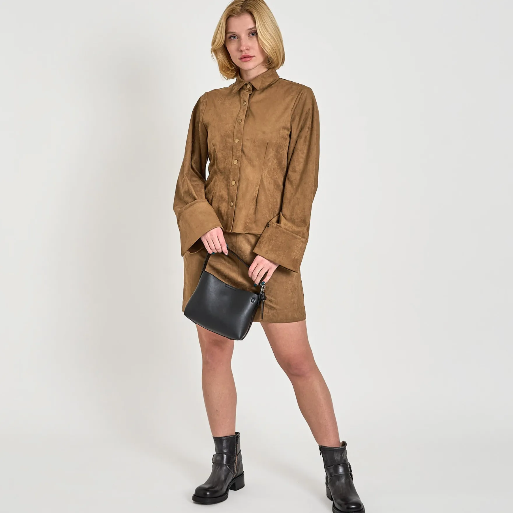 Leia faux suede shirt