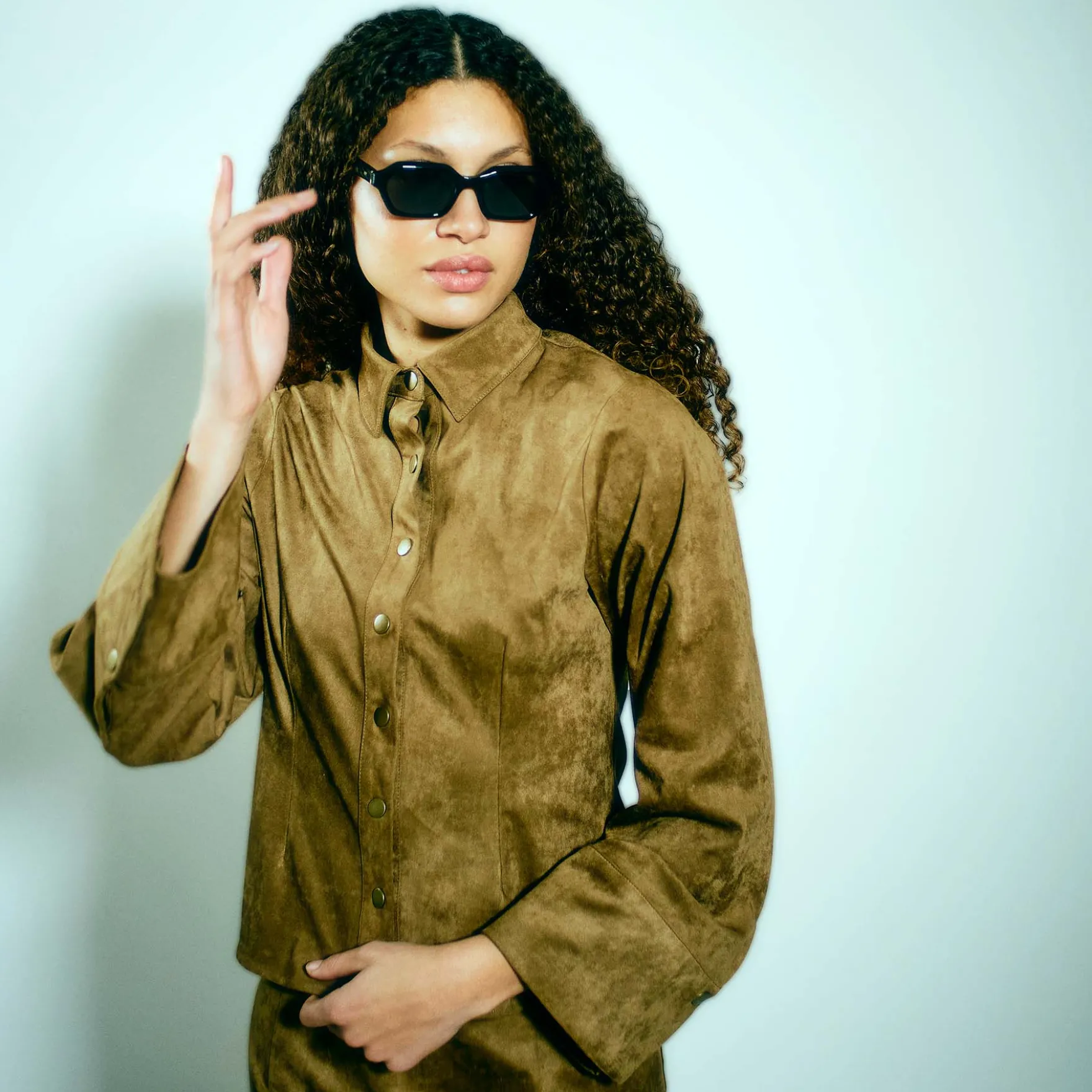 Leia faux suede shirt