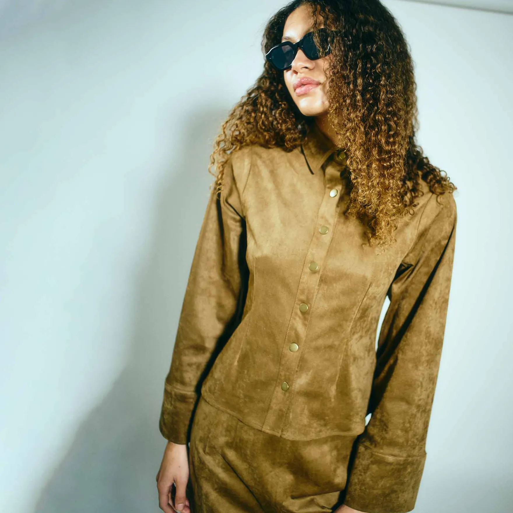 Leia faux suede shirt