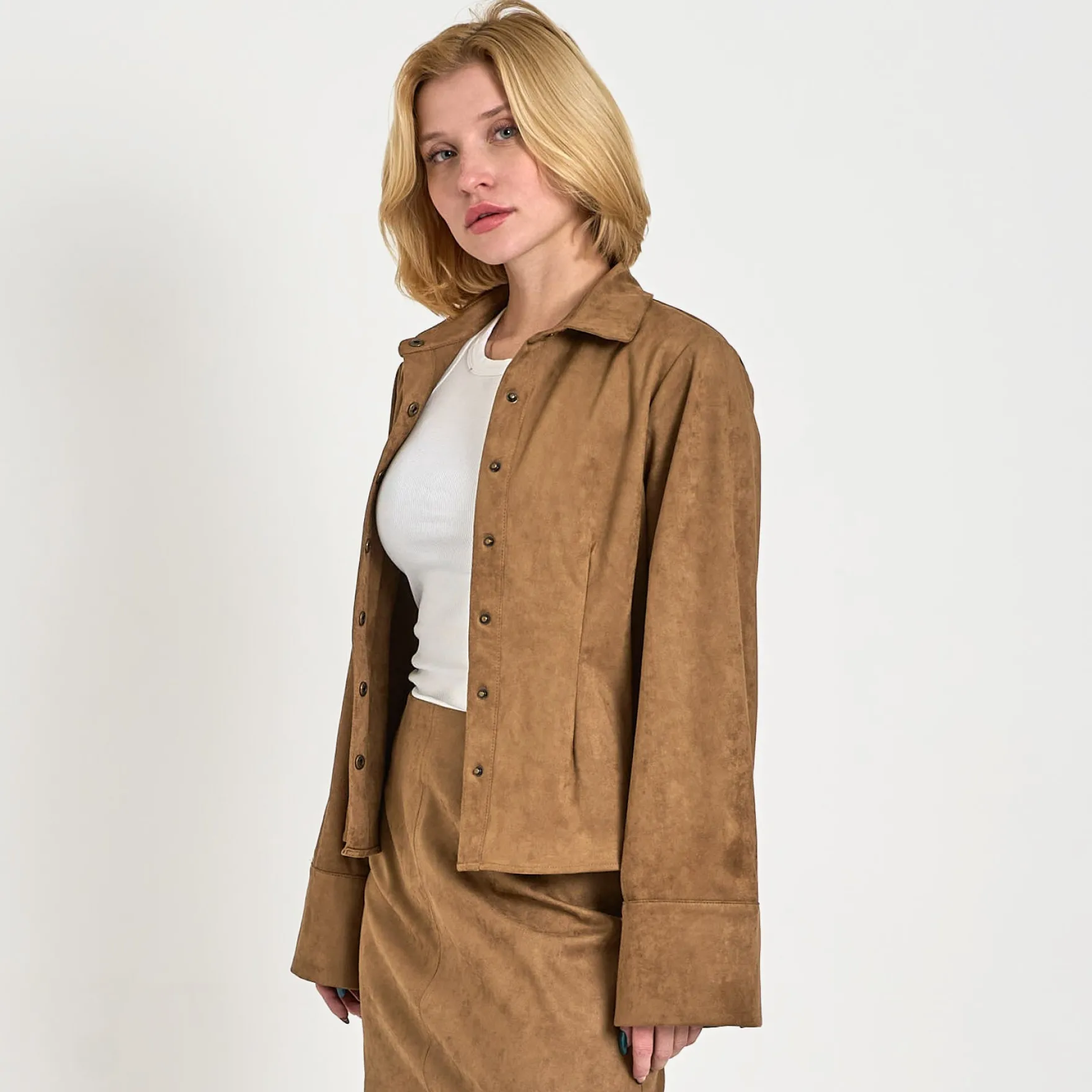 Leia faux suede shirt