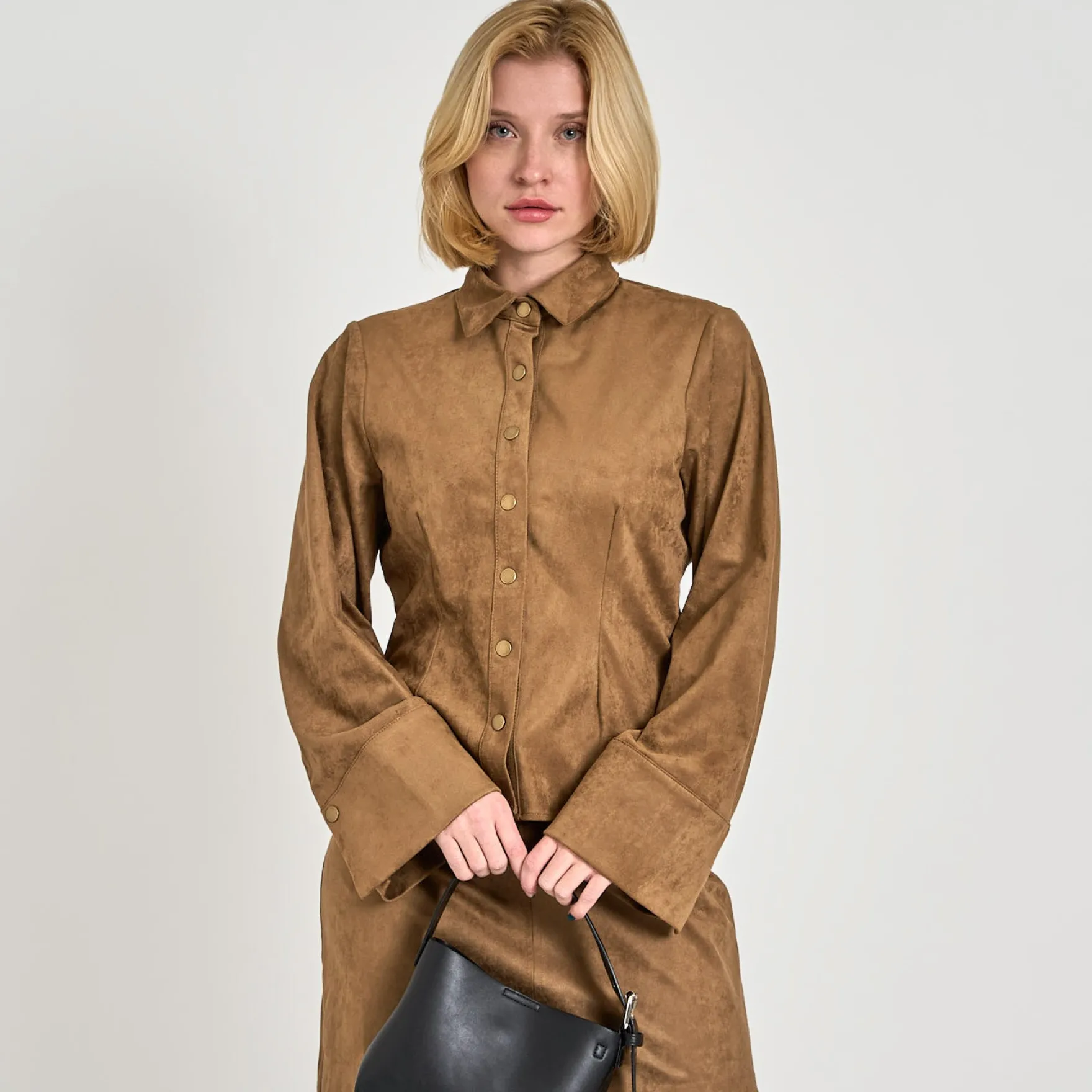 Leia faux suede shirt