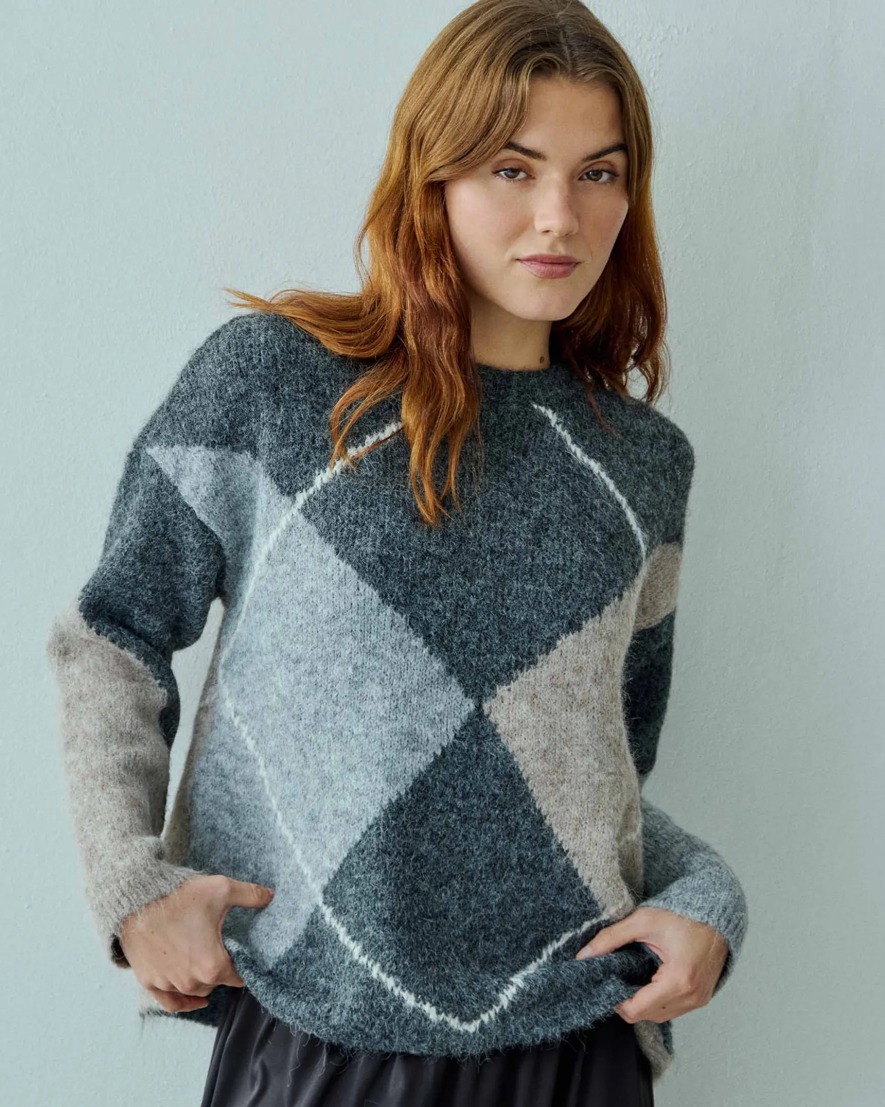 Liana fluffy knit blouse