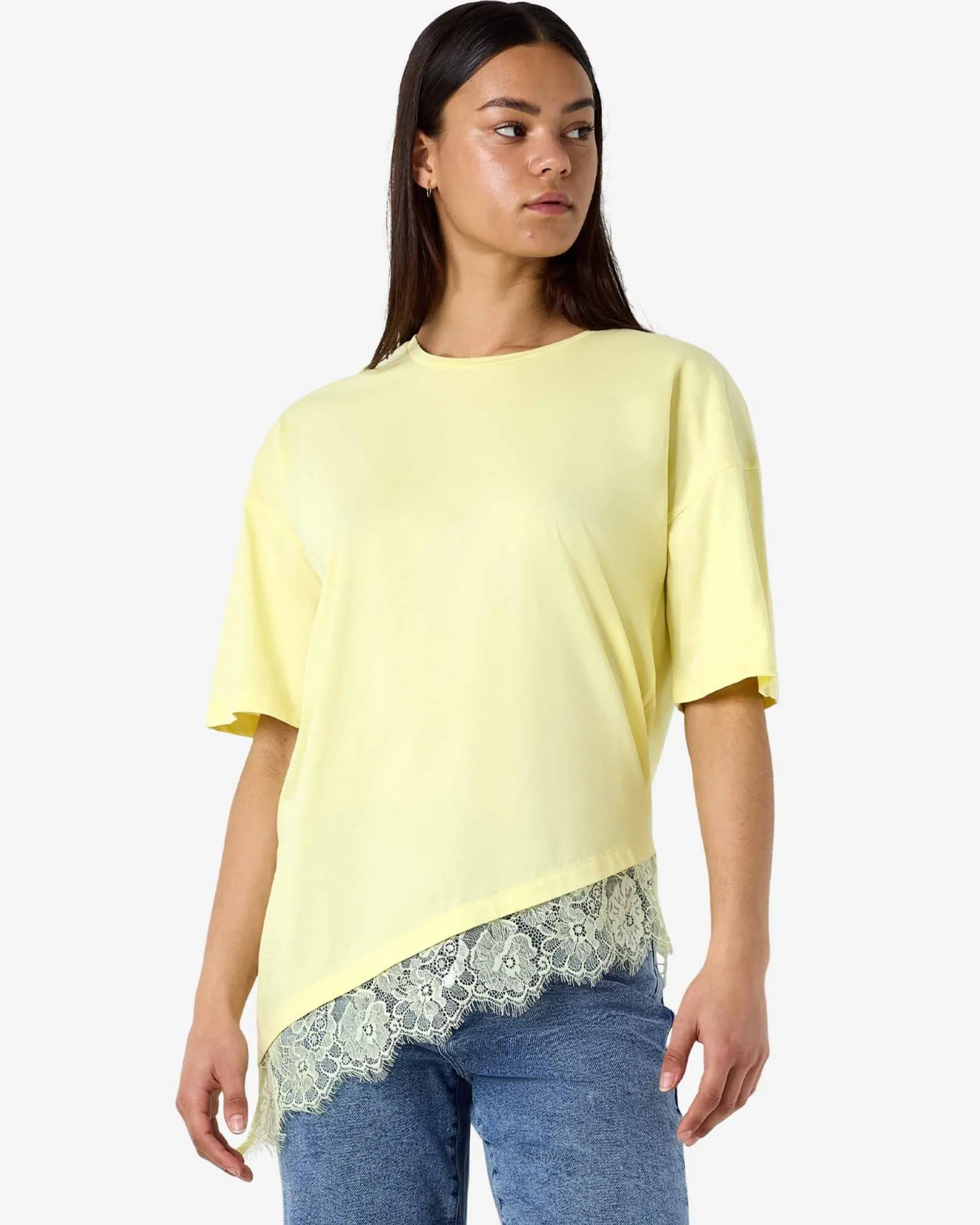 NMEASY LACE DETAIL T-SHIRT