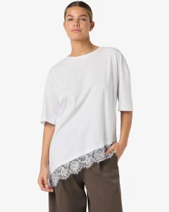 NMEASY LACE DETAIL T-SHIRT