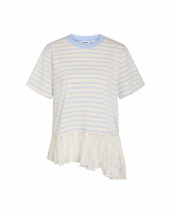 NMEMBER SS STRIPE LACE TOP