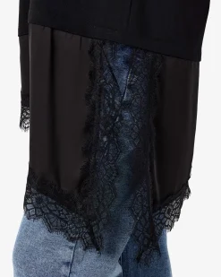 NMFILLA OVERSIZE SATIN LACE TEE
