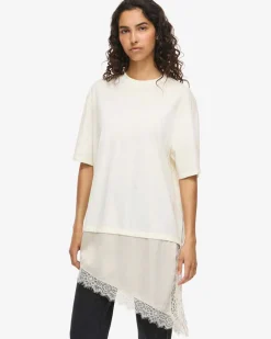 NMFILLA OVERSIZE SATIN LACE TEE
