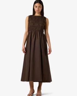 NMFJOLA L/S MIDI SMOCK DRESS