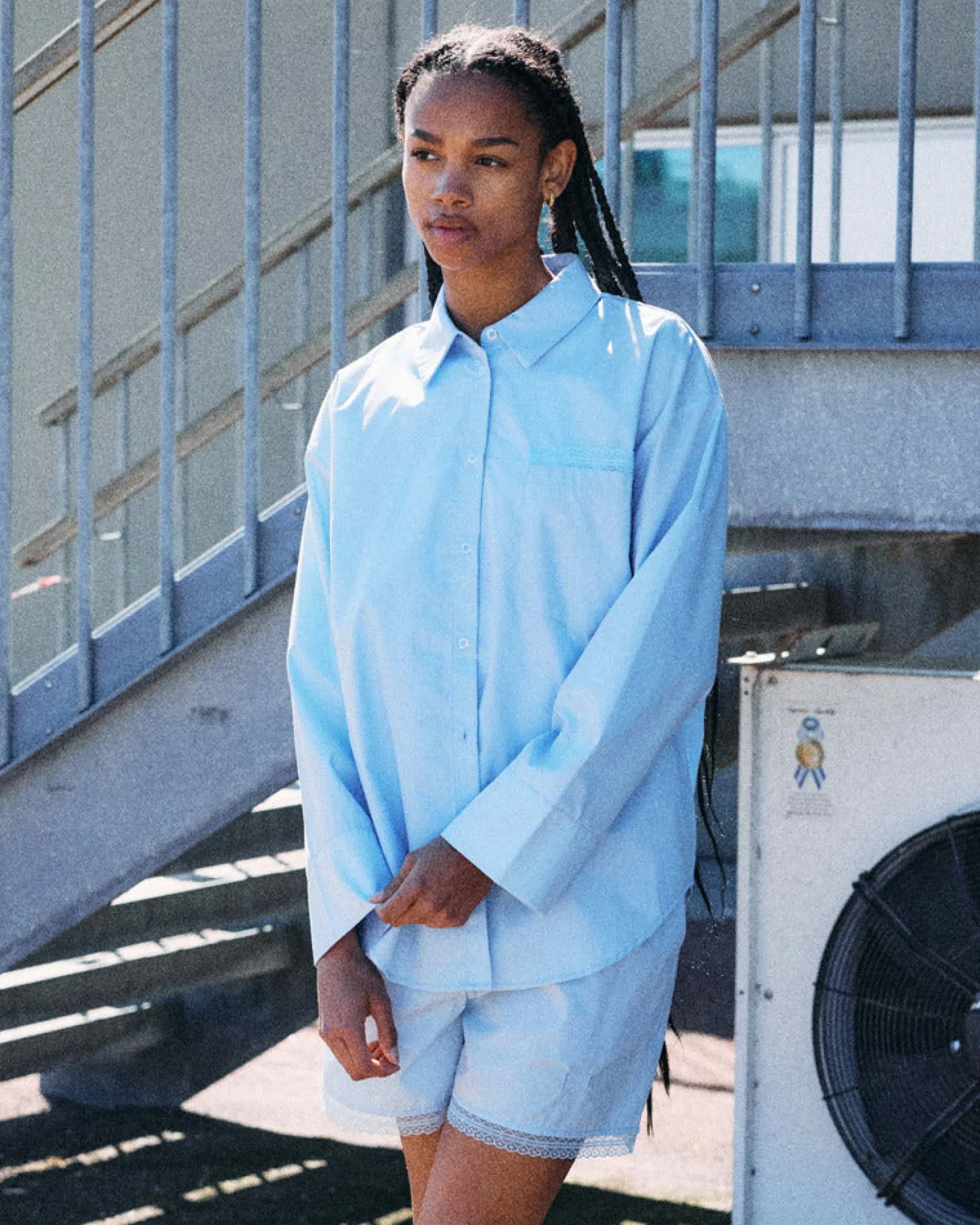 NMFRIDA L/S BUTTON LACE SHIRT