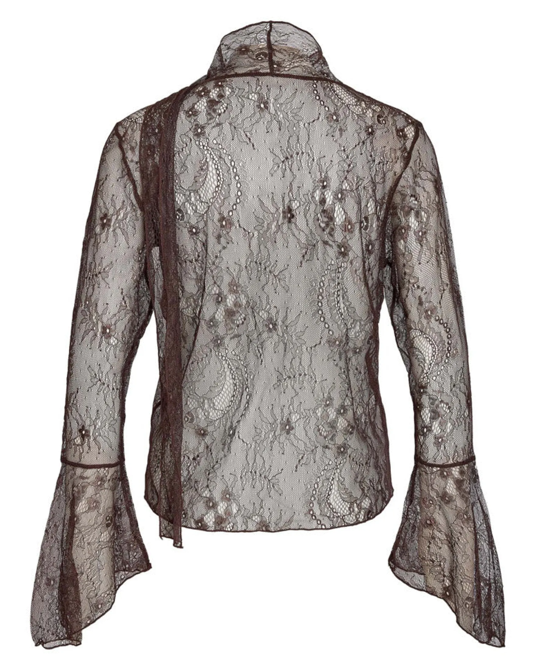 NMIDA L/S LACE SCARF TOP