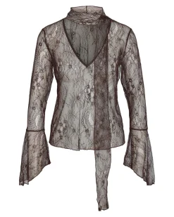 NMIDA L/S LACE SCARF TOP