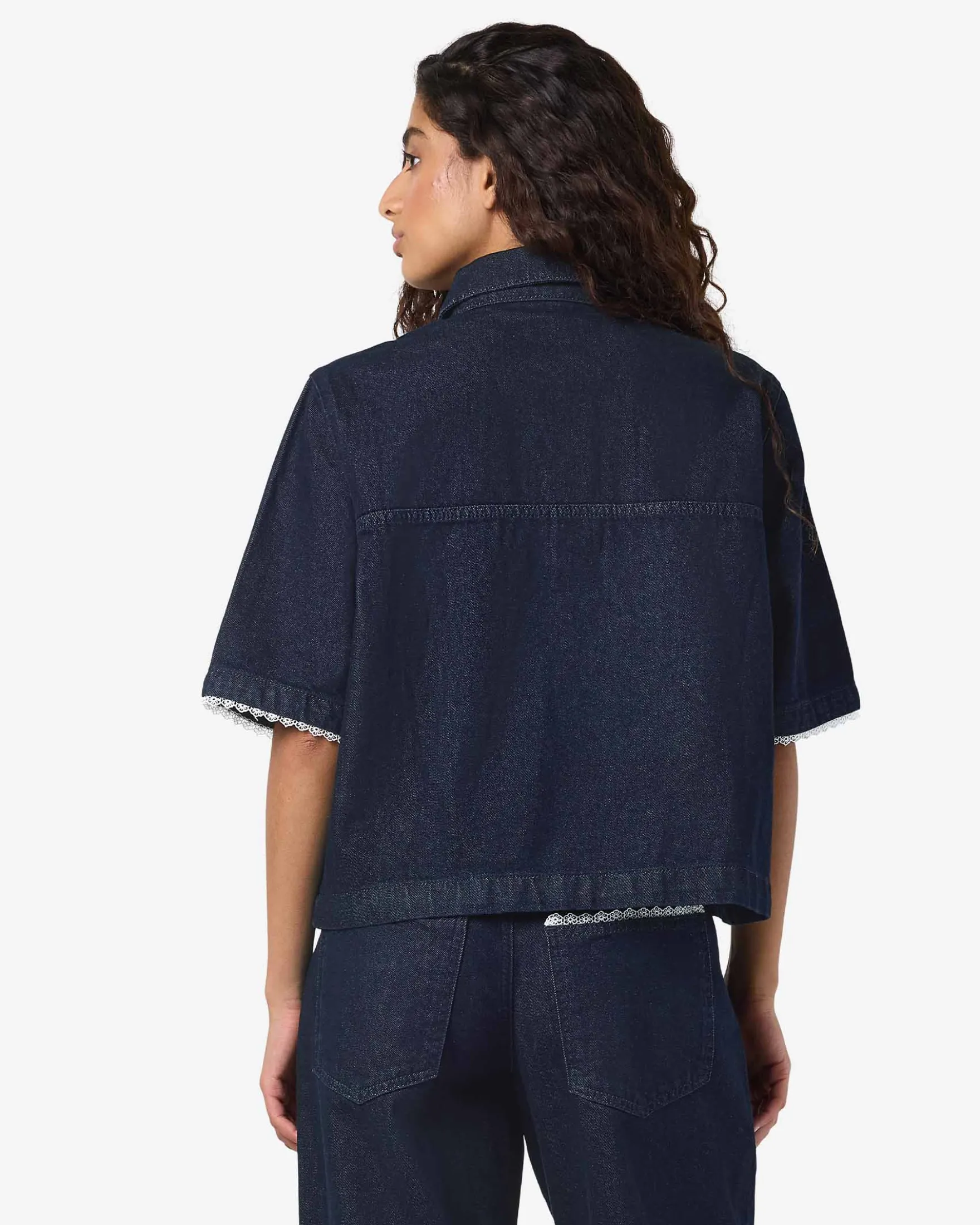 NMINDIE DENIM LACE SHIRT