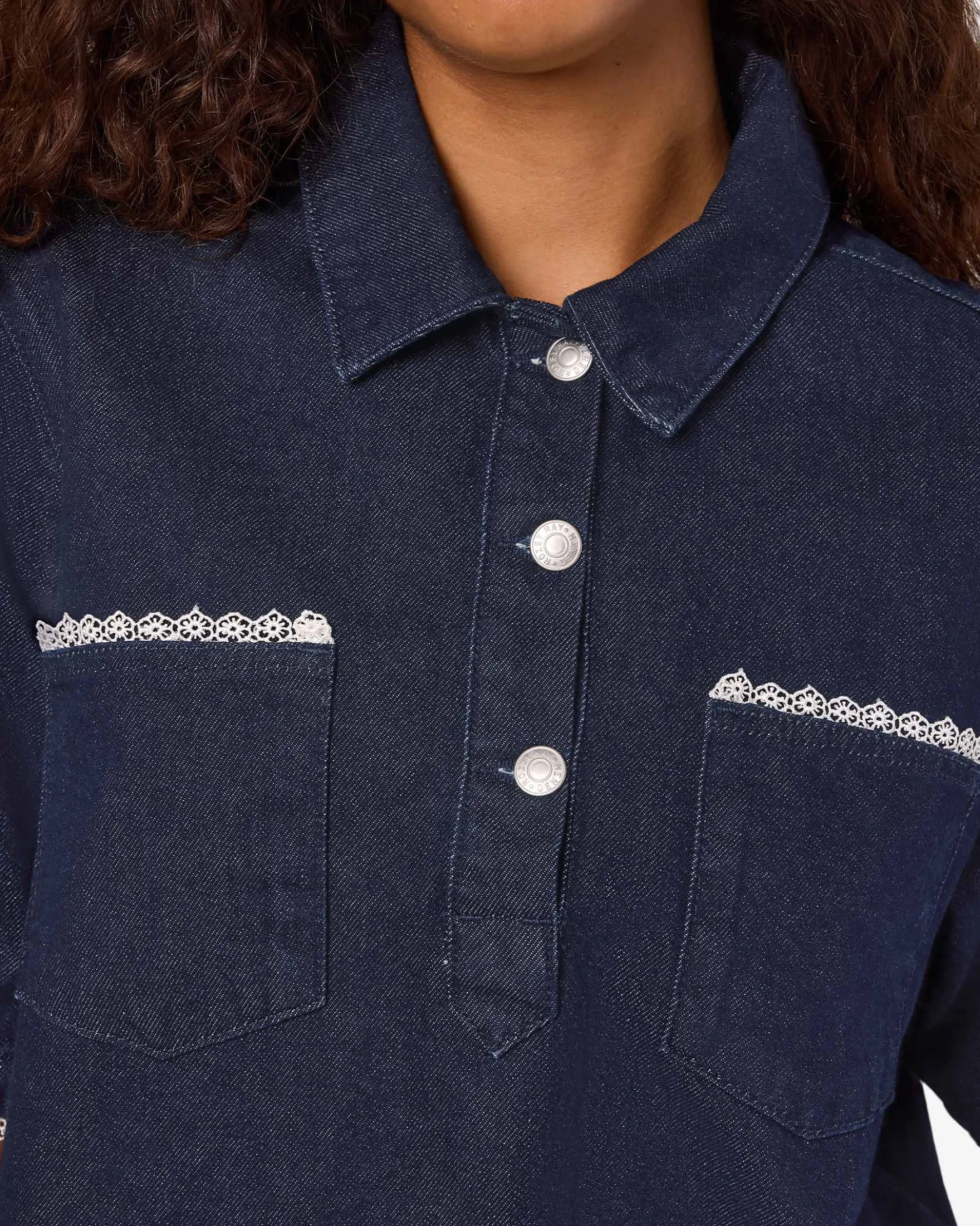 NMINDIE DENIM LACE SHIRT