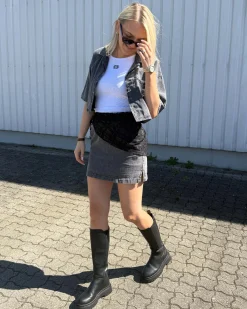 NMOREGON CROPPED DENIM SHIRT