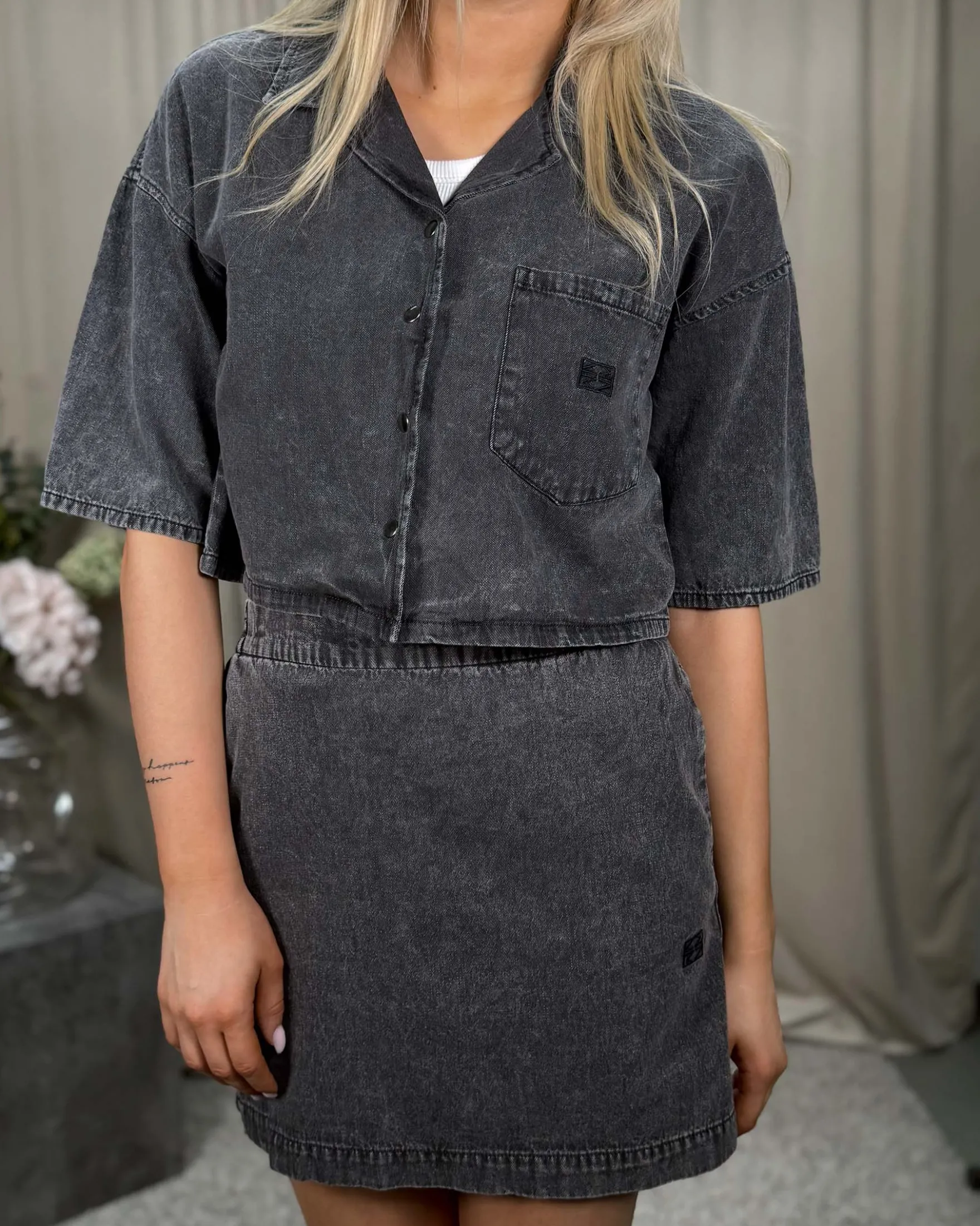 NMOREGON MID RISE DENIM SKIRT