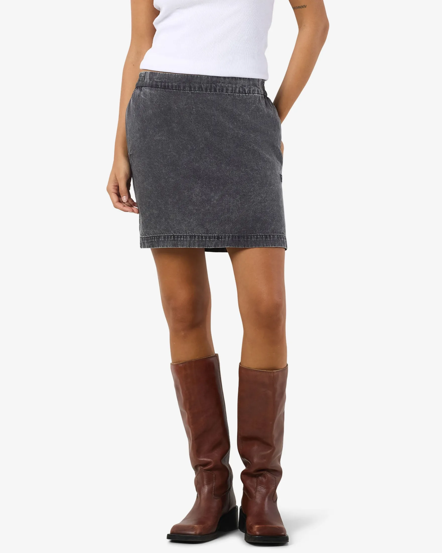 NMOREGON MID RISE DENIM SKIRT