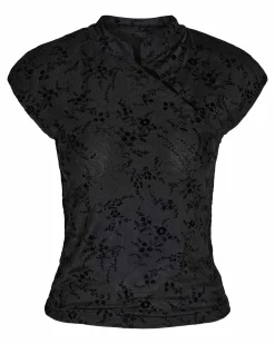 NMPRIMA S/S FLOCK MANDARIN TOP
