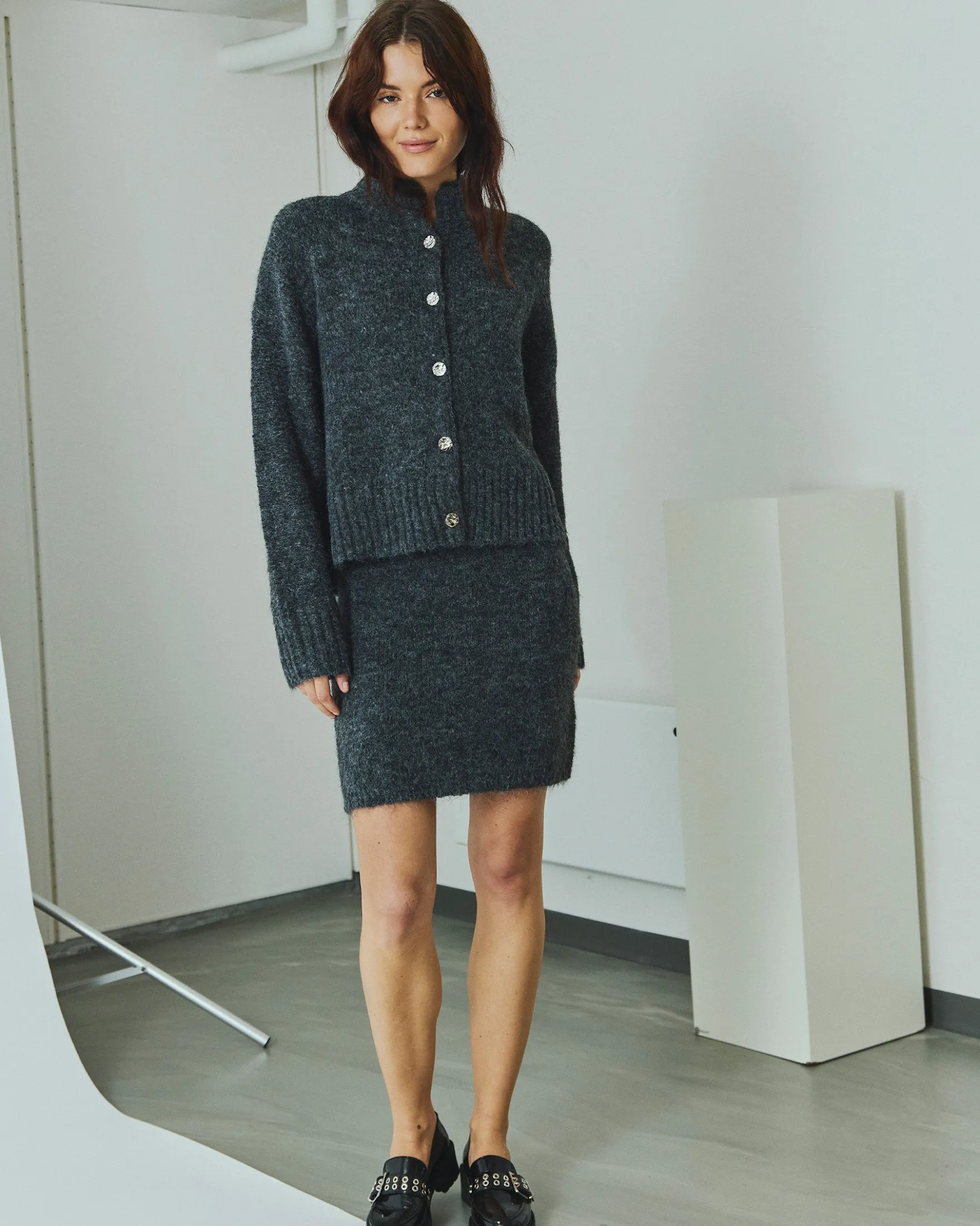Nona fluffy knit cardigan