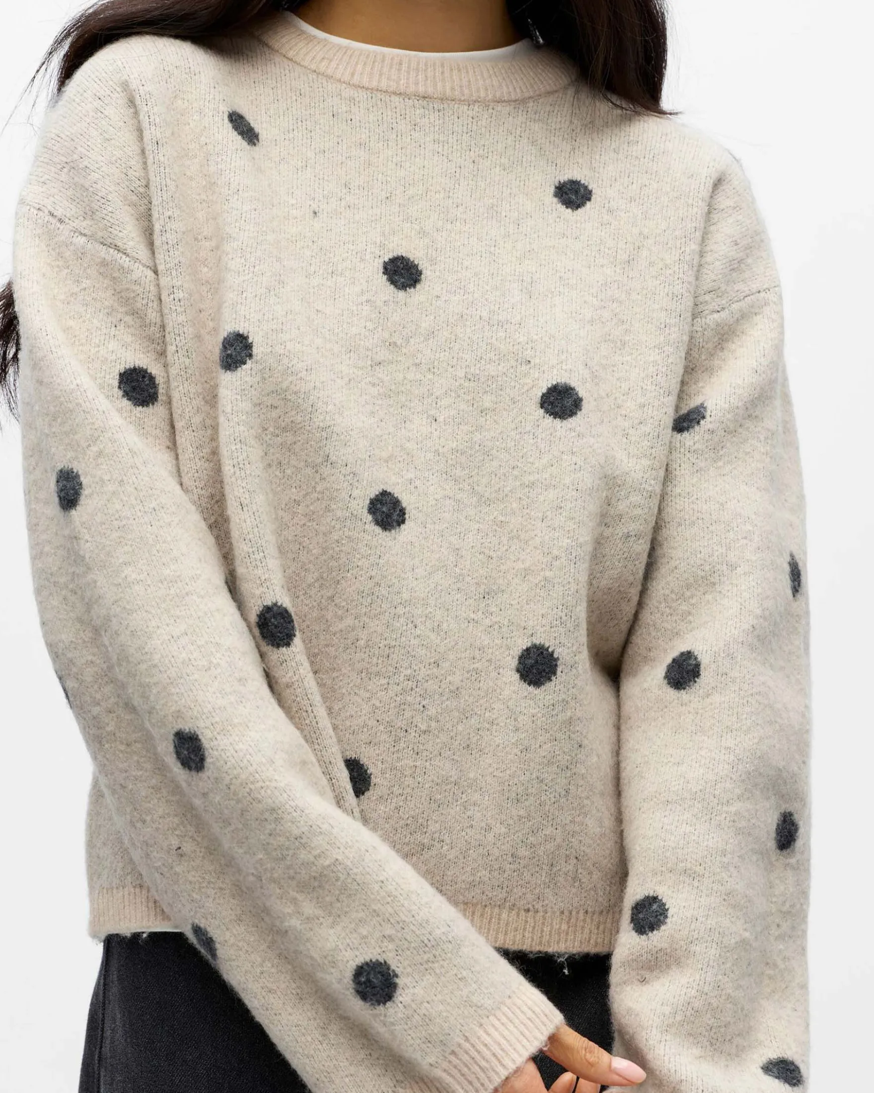 OBJDOTSY L/S LO KNIT PULLOVER
