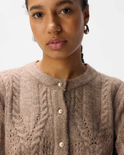 OBJFLORA KNIT BUTTON CARDIGAN