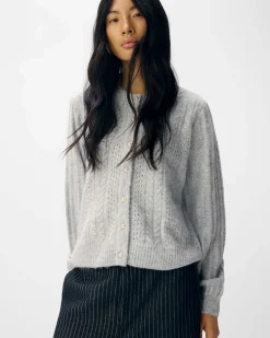 OBJFLORA KNIT BUTTON CARDIGAN