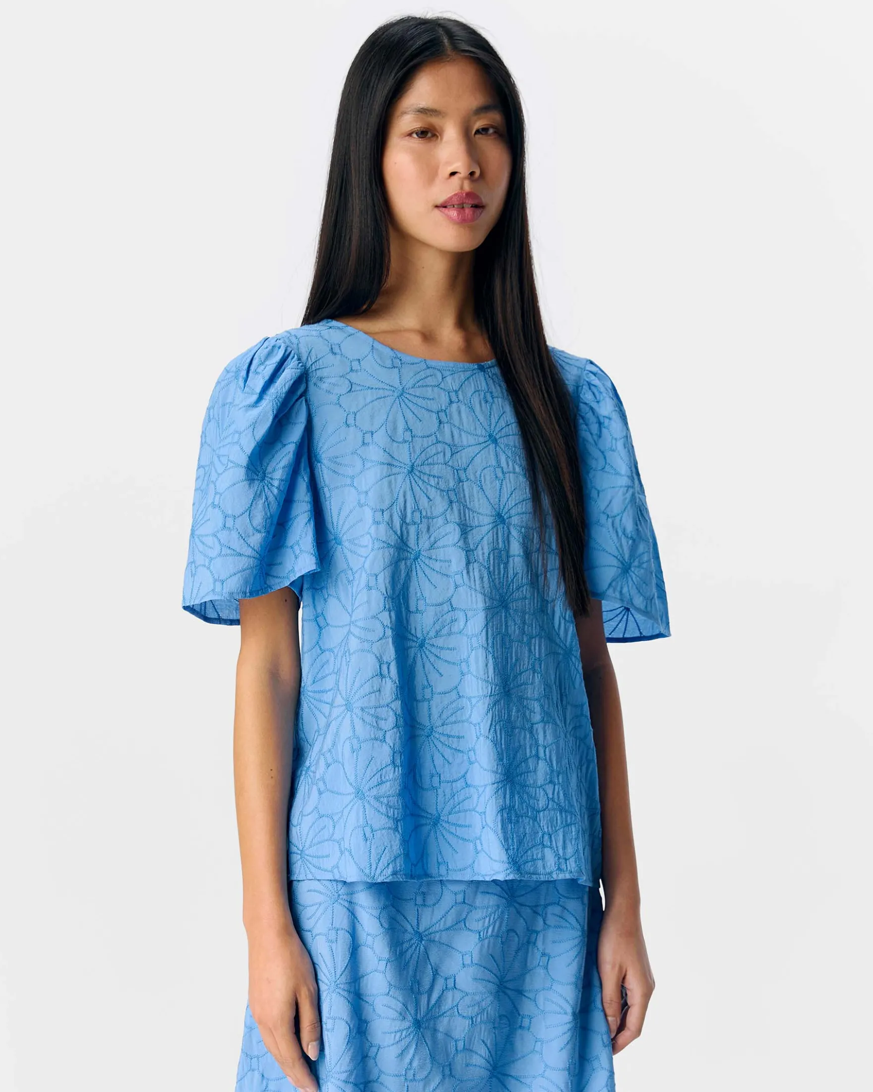 OBJILLY S/S RE O-NECK TOP