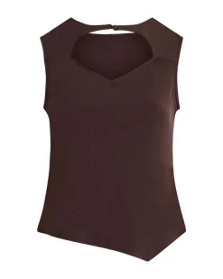 OBJLINA S/L CUT OUT O-NECK TOP