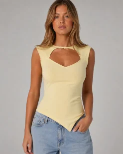 OBJLINA S/L CUT OUT O-NECK TOP