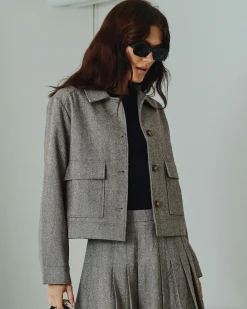 Olive herringbone jacket