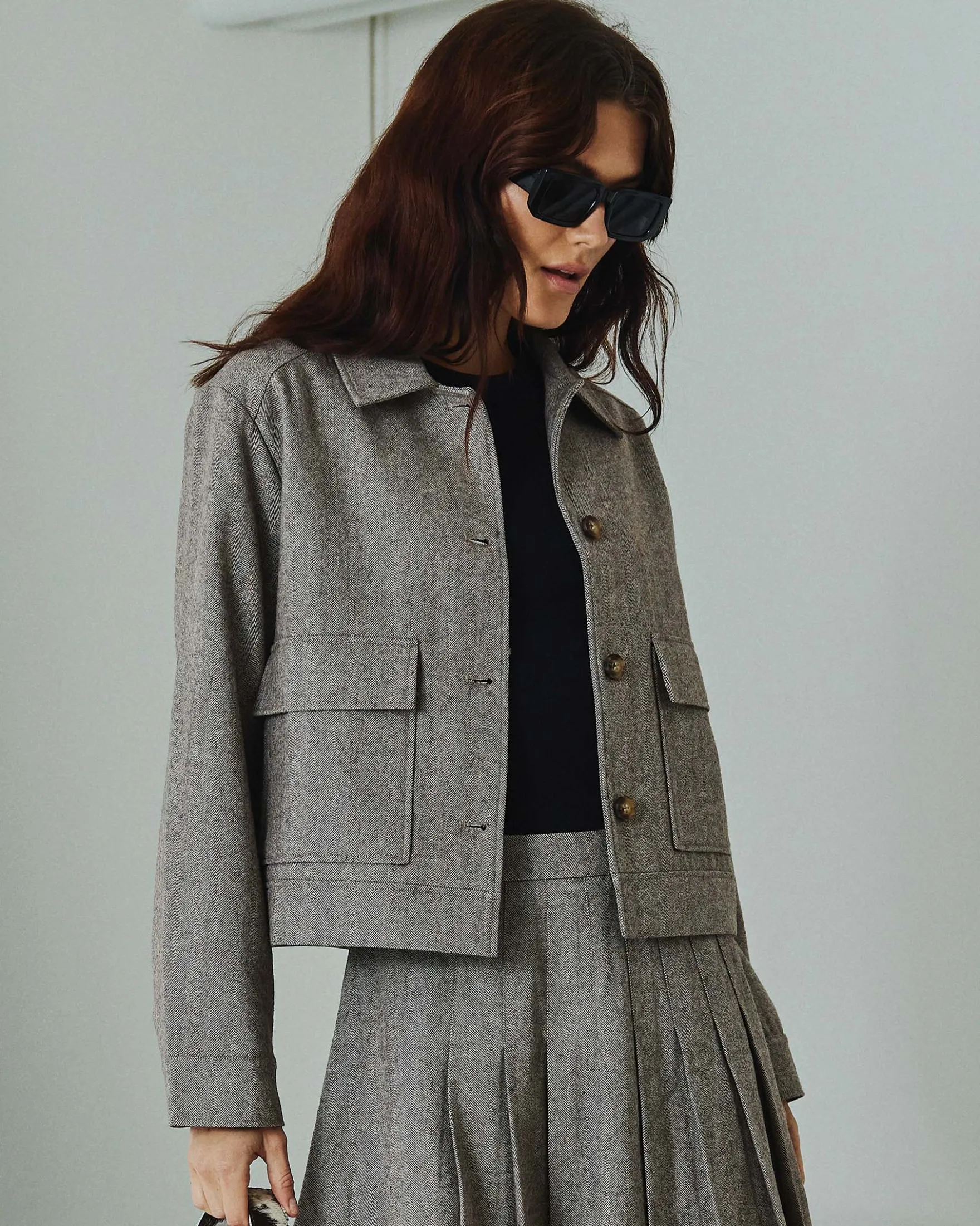 Olive herringbone jacket