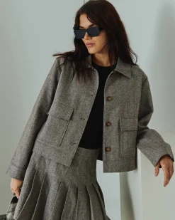 Olive herringbone jacket