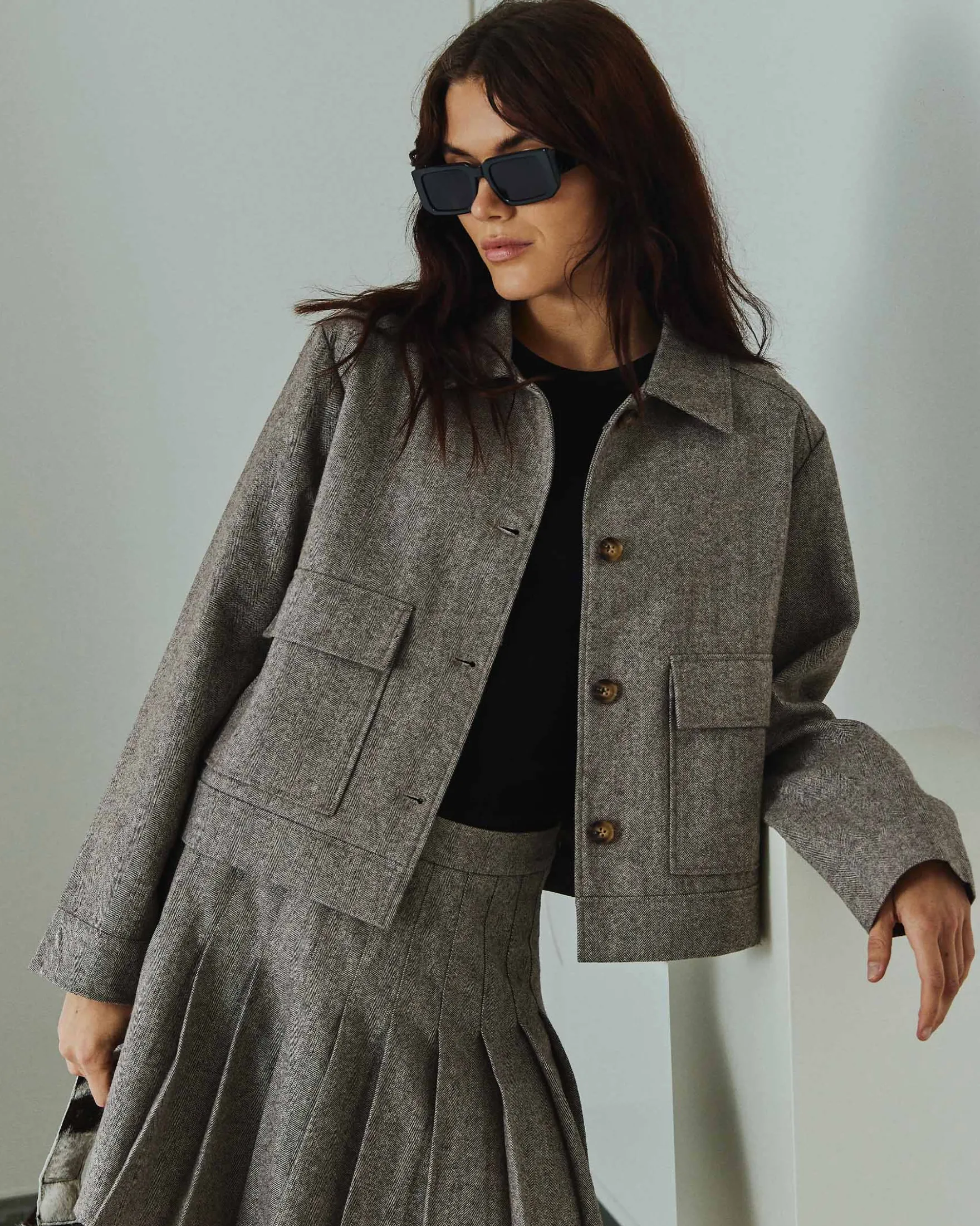 Olive herringbone jacket